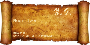 Neer Izor névjegykártya
